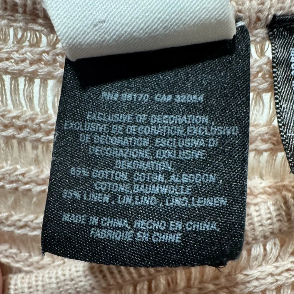 Anthropologie Pink Crew Neck Sweater with Boho Fringe - Picture 6 of 8